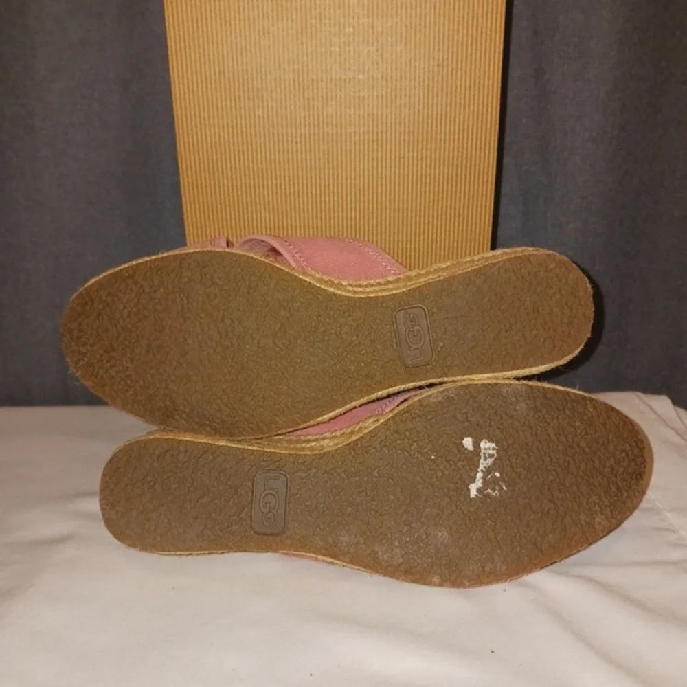 UGG Gwyn‎ Coral Reef Pink Espadrille Wedge Sandals Womens 8